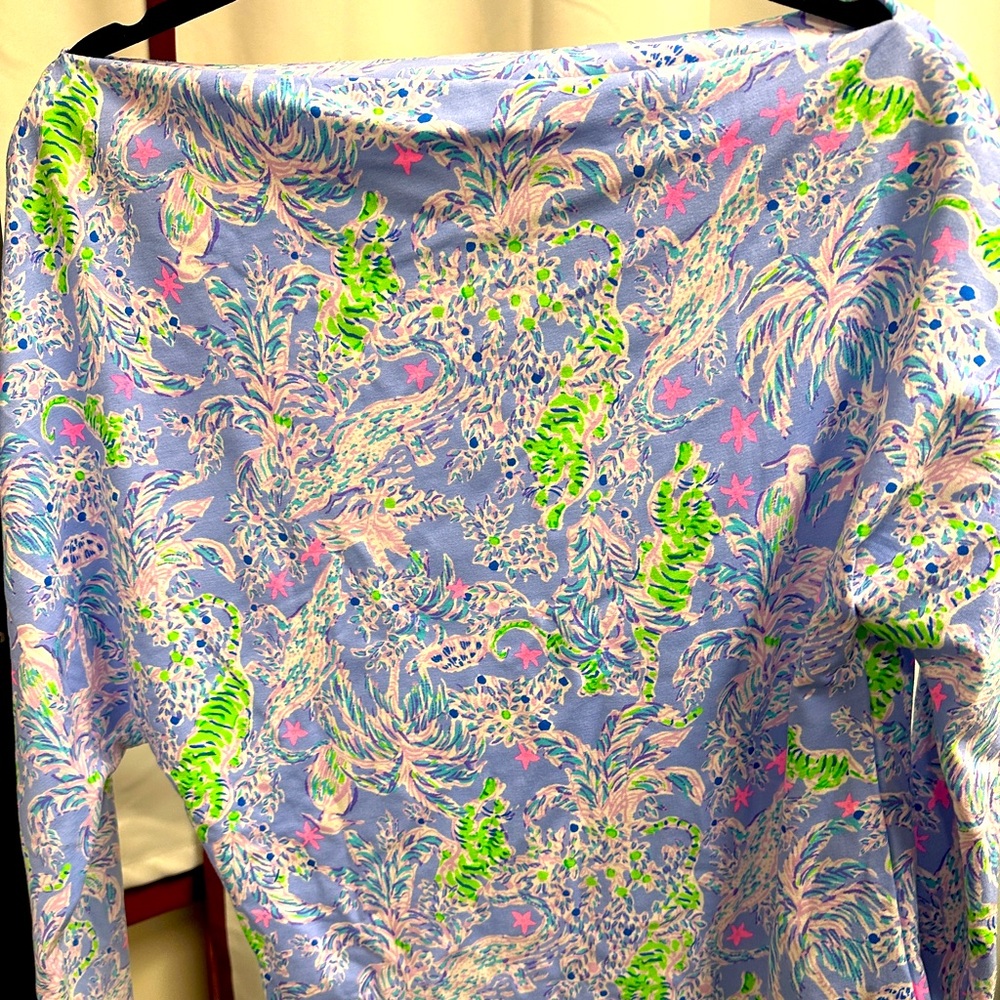 Lilly Pulitzer Blue Graphic Long Sleeve Button Down Shirt
